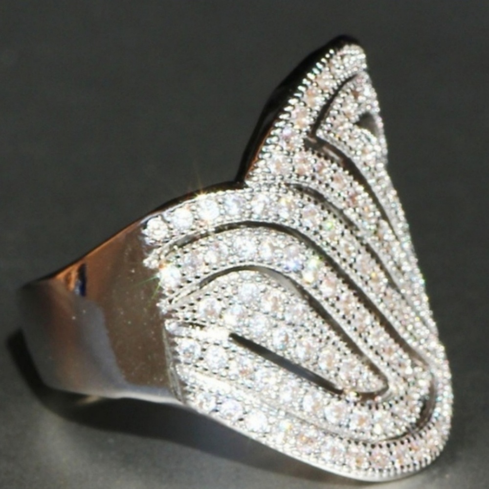 Silver Leaf Design Ring Check out the comments! - Picture 2 of 8